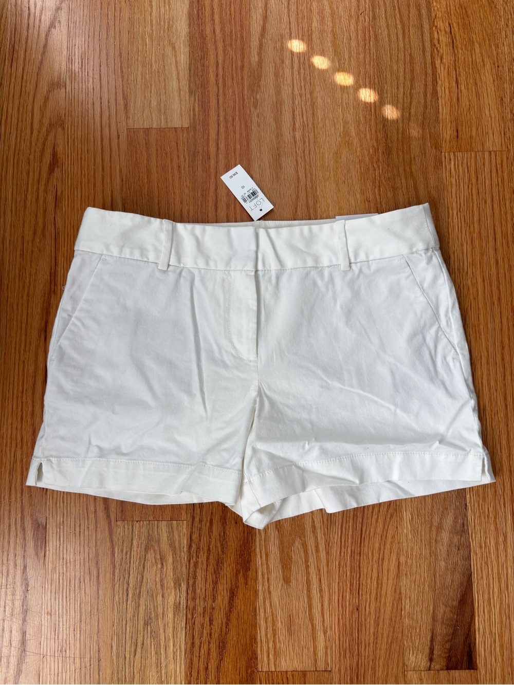 LOFT White Tailored Cotton Bermuda Shorts